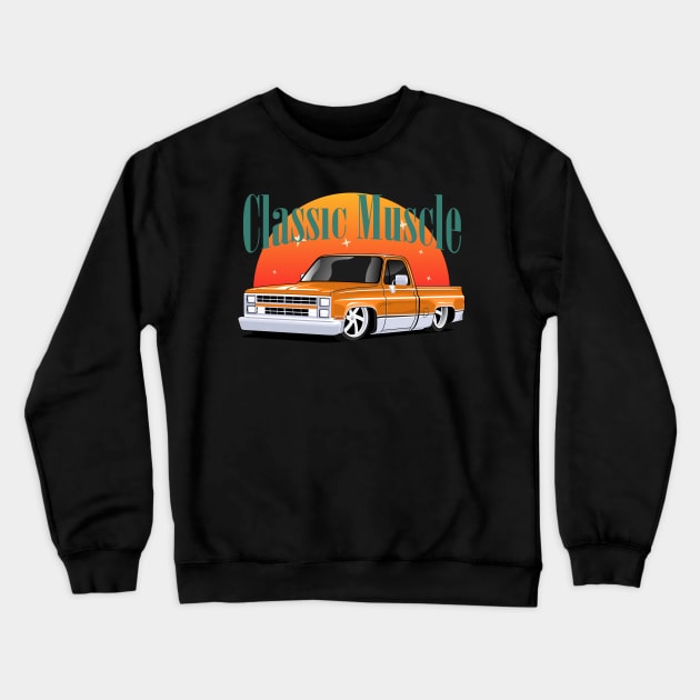 truck chevy classic cars Crewneck Sweatshirt by masjestudio